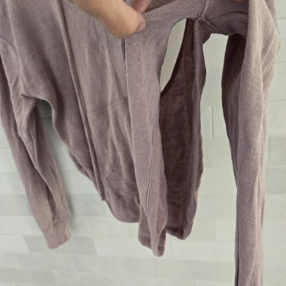 Free People FP Movement Back Into It Cutout Hoodie Sweatshirt Moonlight Mauve XS - Picture 3 of 9